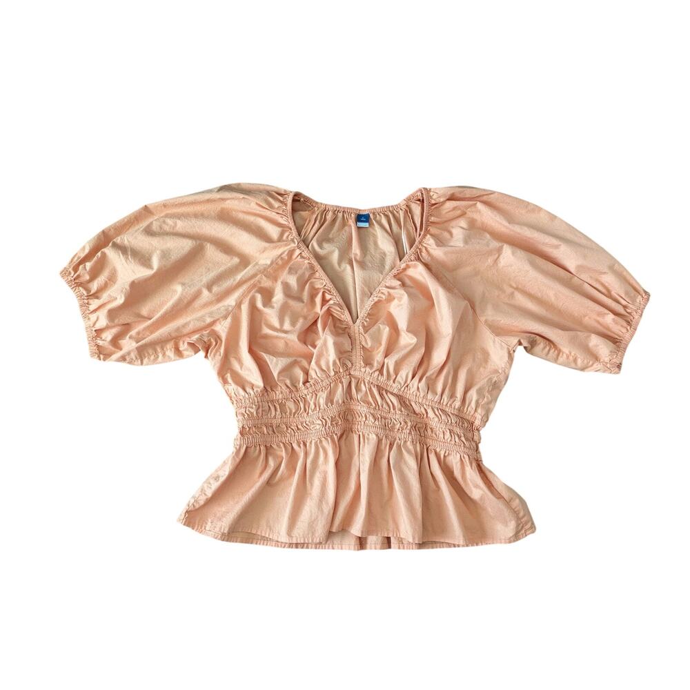 Old Navy Renaissance Top Womens L Tall Peach 100% Cotton Beachy Prairie Cottage